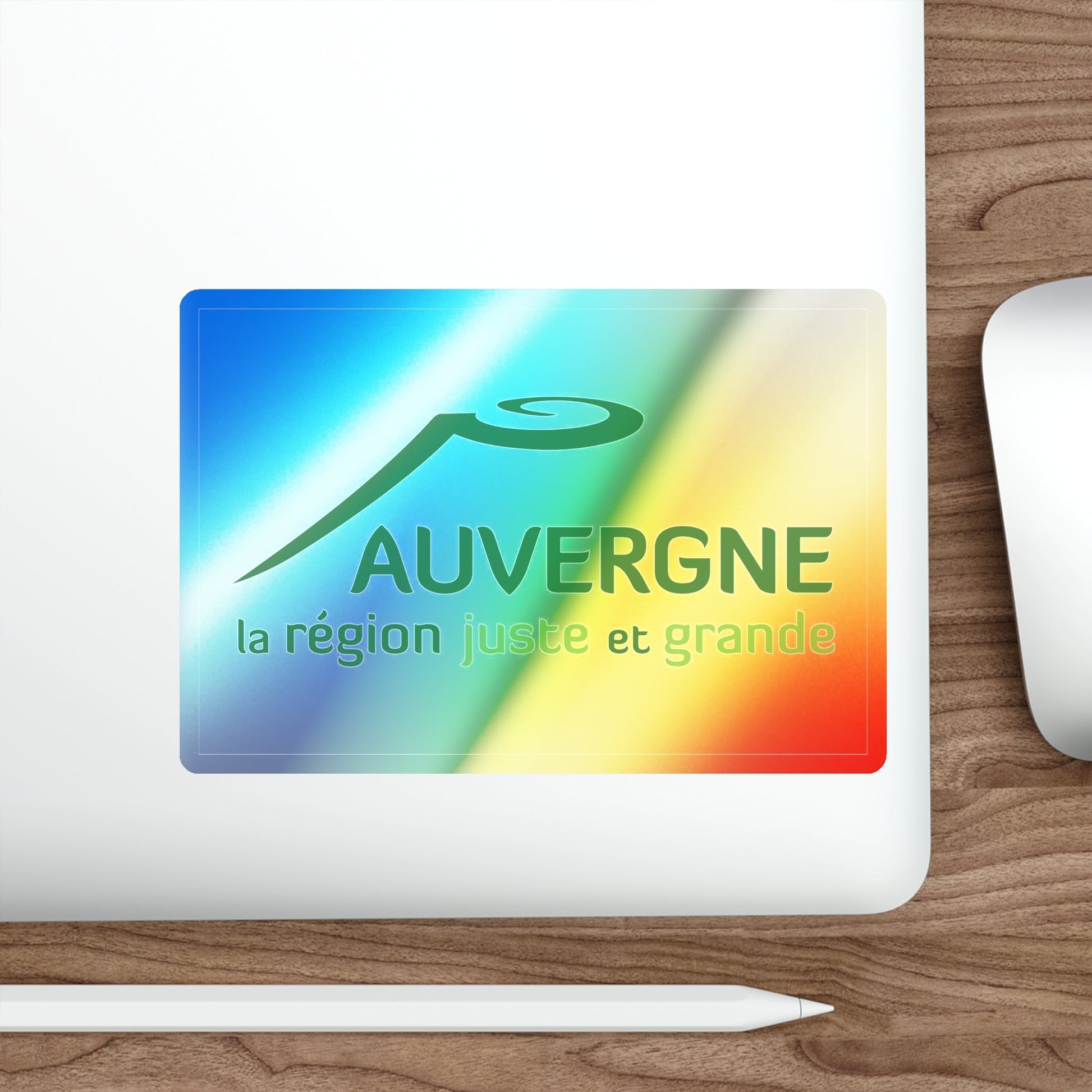 Flag of Auvergne France 2 Holographic STICKER Die-Cut Vinyl Decal-The Sticker Space