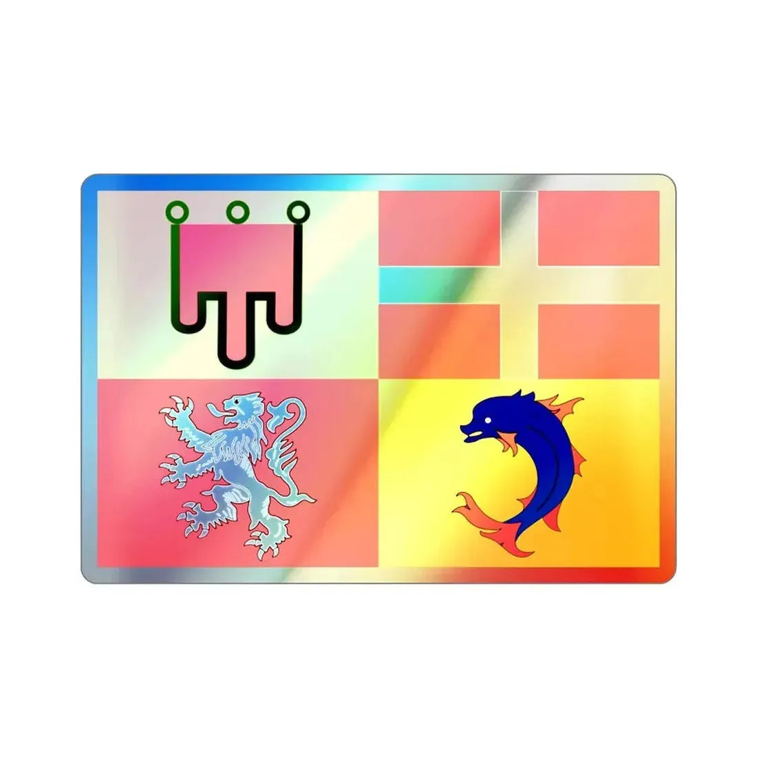 Flag of Auvergne Rhône Alpes France Holographic STICKER Die-Cut Vinyl Decal 2 Inch - The Sticker Space
