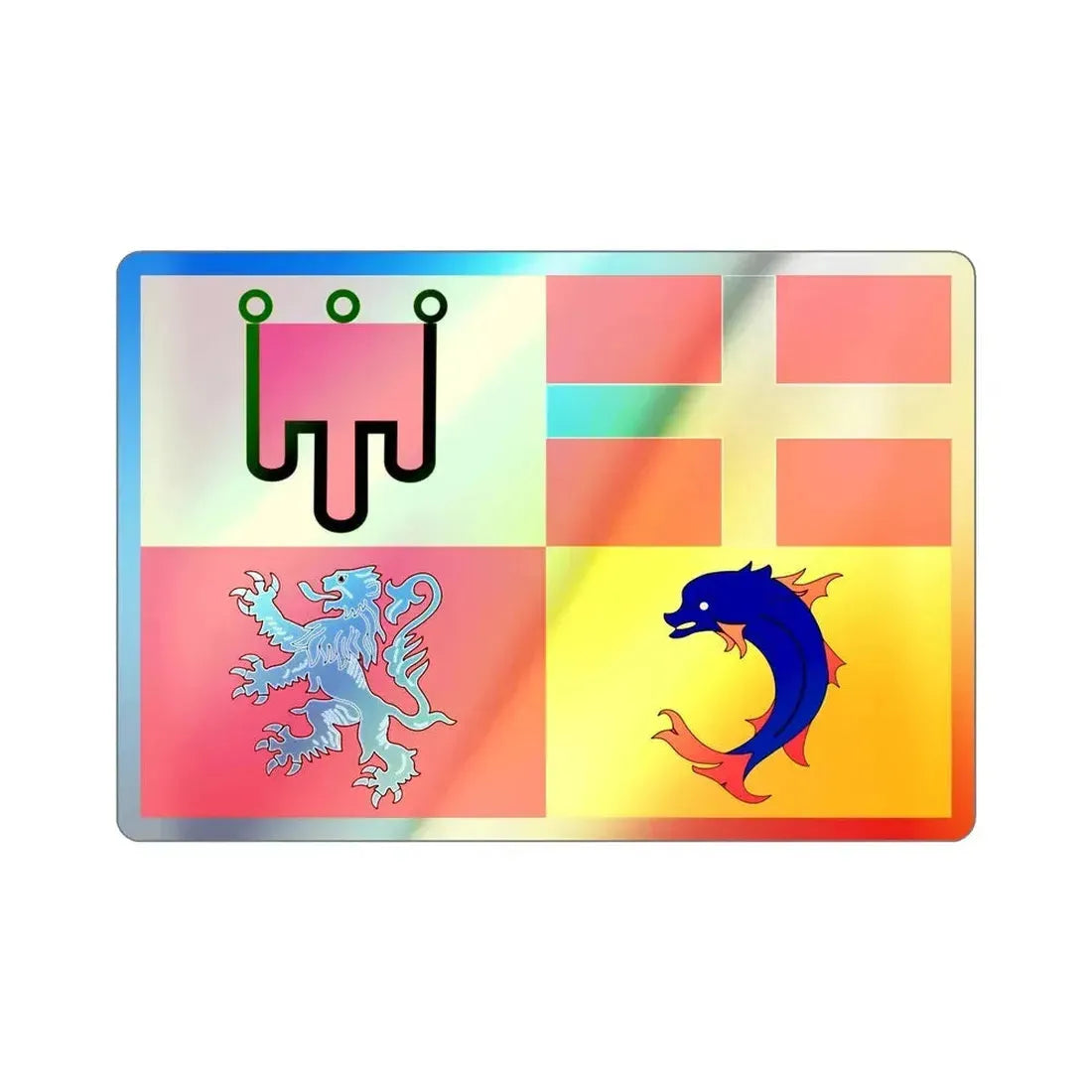 Flag of Auvergne Rhône Alpes France Holographic STICKER Die-Cut Vinyl Decal 3 Inch - The Sticker Space