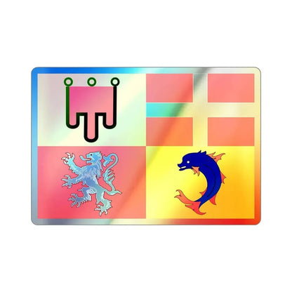 Flag of Auvergne Rhône Alpes France Holographic STICKER Die-Cut Vinyl Decal 3 Inch - The Sticker Space