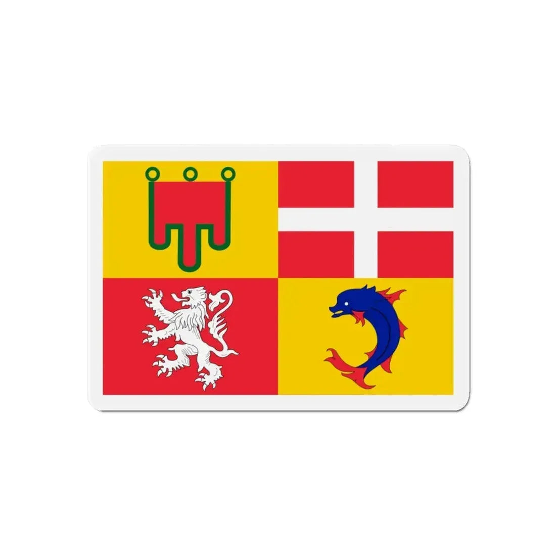 Flag of Auvergne Rhône Alpes France - Refrigerator Magnet 6 Inch - The Sticker Space