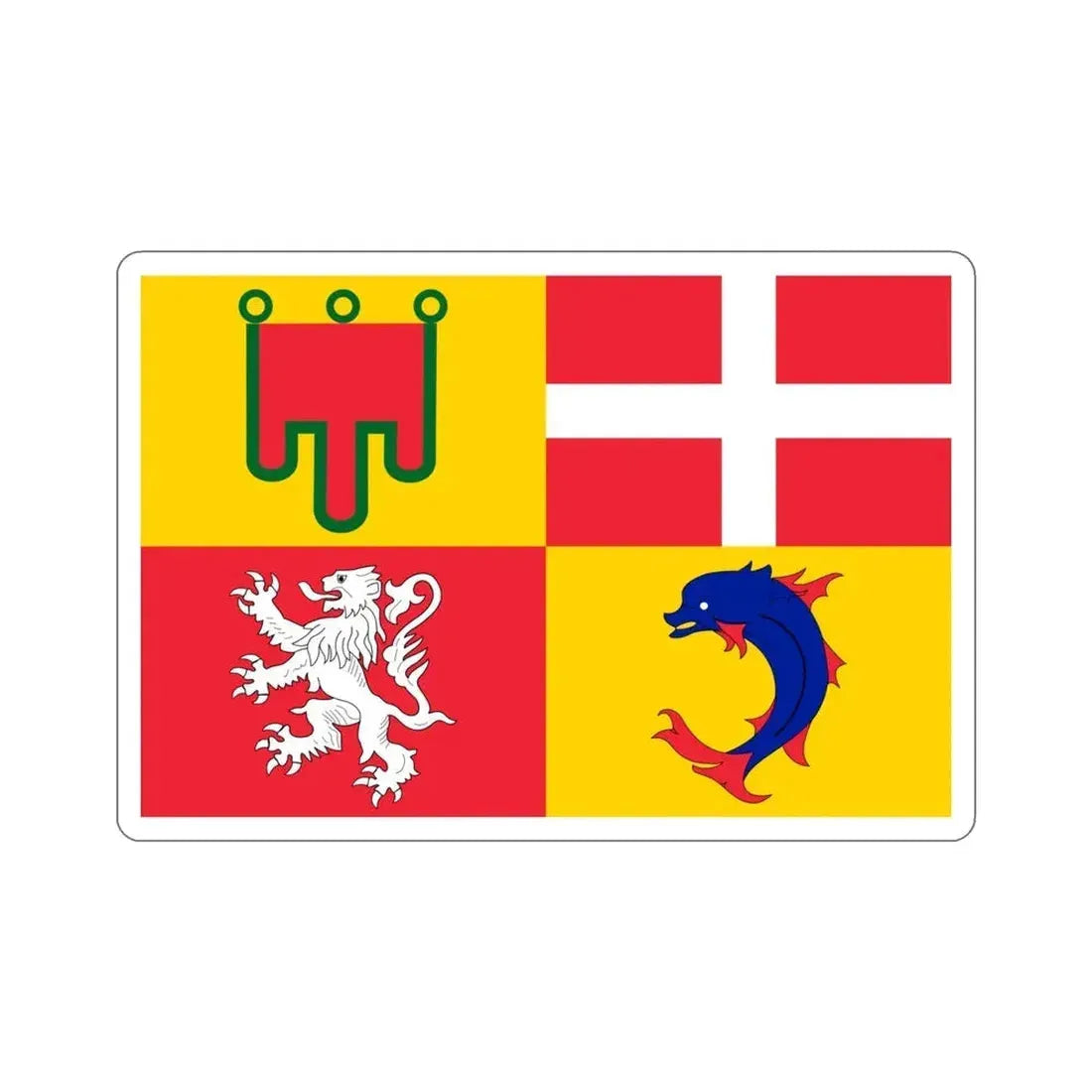 Flag of Auvergne Rhône Alpes France STICKER Vinyl Die-Cut Decal 4 Inch - The Sticker Space
