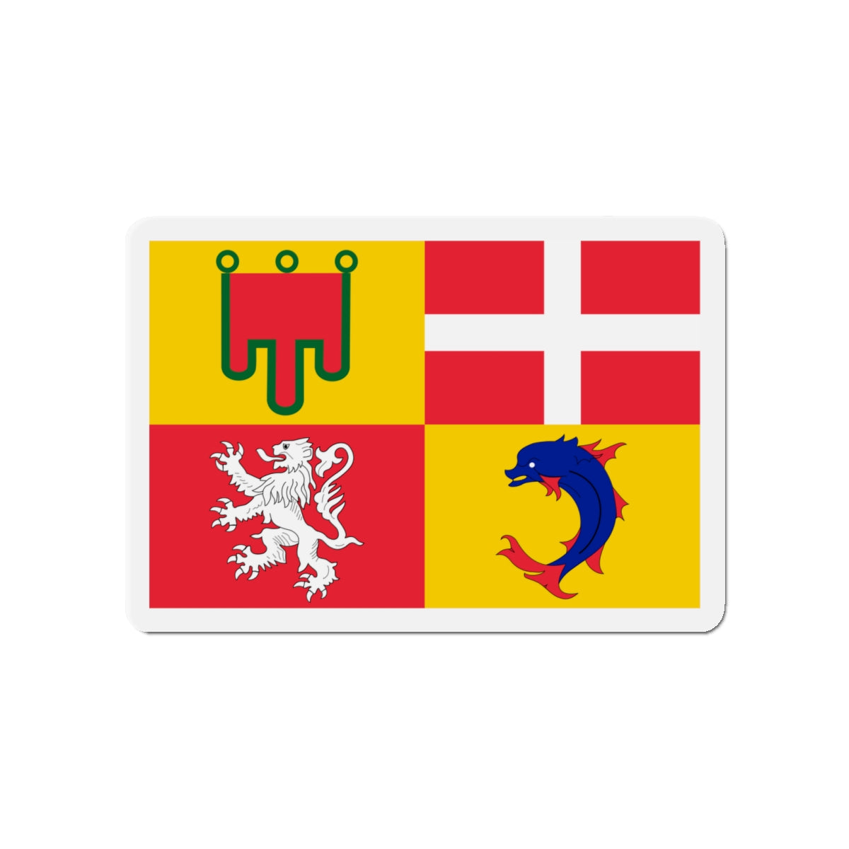 Flag of Auvergne Rhône Alpes France - Die-Cut Magnet-4" x 4"-The Sticker Space