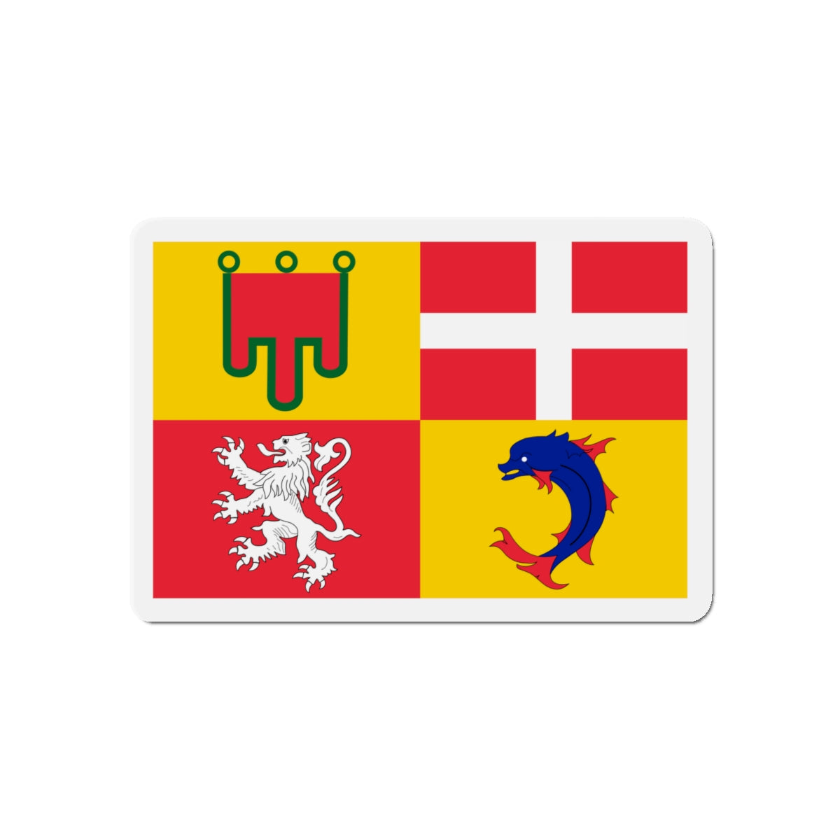 Flag of Auvergne Rhône Alpes France - Die-Cut Magnet-5" x 5"-The Sticker Space