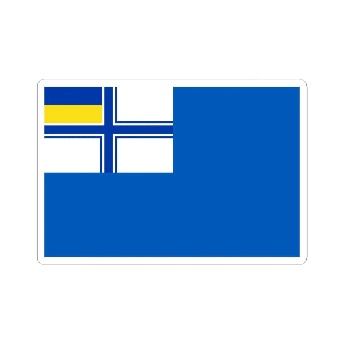 Flag of auxiliary fleet of Ukraine (Ukraine) STICKER Vinyl Kiss-Cut Decal 6 Inch White - The Sticker Space