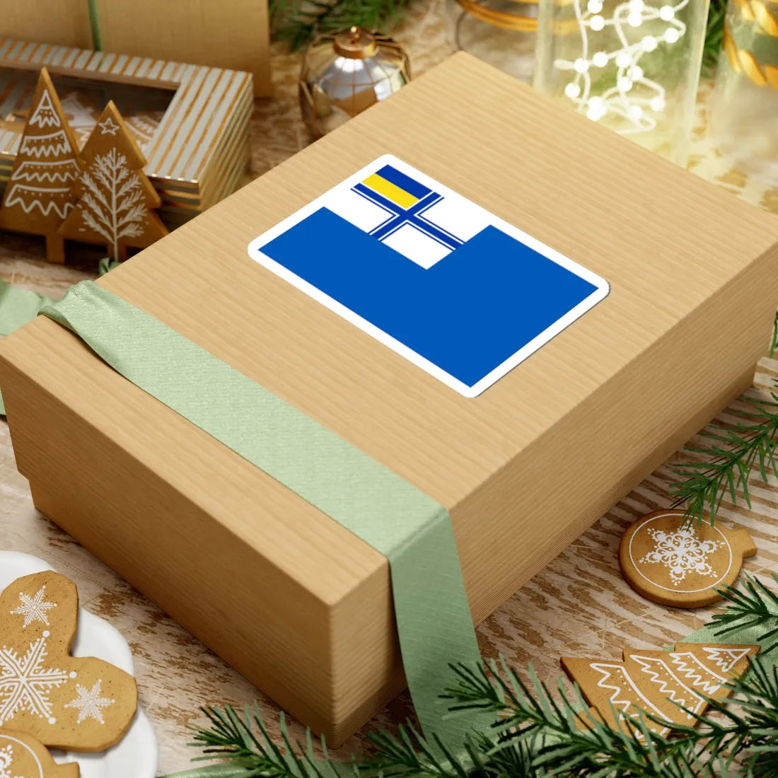 Flag of auxiliary fleet of Ukraine (Ukraine) STICKER Vinyl Kiss-Cut Decal - The Sticker Space