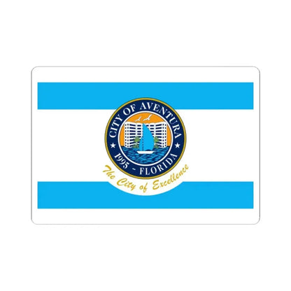 Flag of Aventura Florida (United States) STICKER Vinyl Kiss-Cut Decal 2 Inch White - The Sticker Space