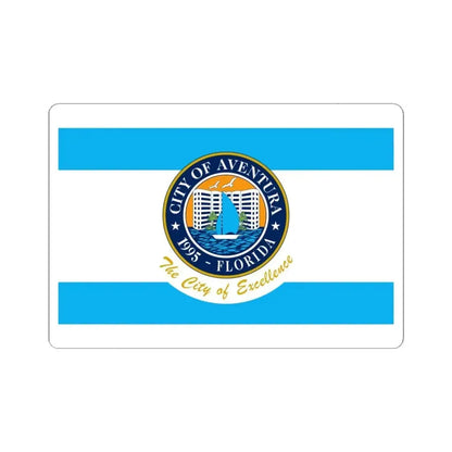 Flag of Aventura Florida (United States) STICKER Vinyl Kiss-Cut Decal 6 Inch White - The Sticker Space