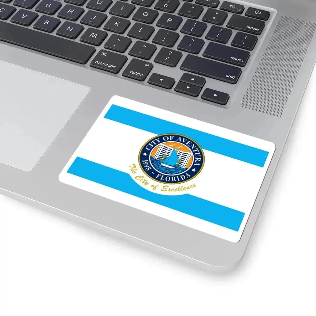 Flag of Aventura Florida (United States) STICKER Vinyl Kiss-Cut Decal - The Sticker Space