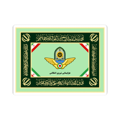 Flag of Aviation Unit of Police of Islamic Republic of Iran (Iran) STICKER Vinyl Kiss-Cut Decal 2 Inch White - The Sticker Space