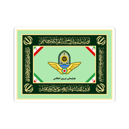Flag of Aviation Unit of Police of Islamic Republic of Iran (Iran) STICKER Vinyl Kiss-Cut Decal 3 Inch White - The Sticker Space