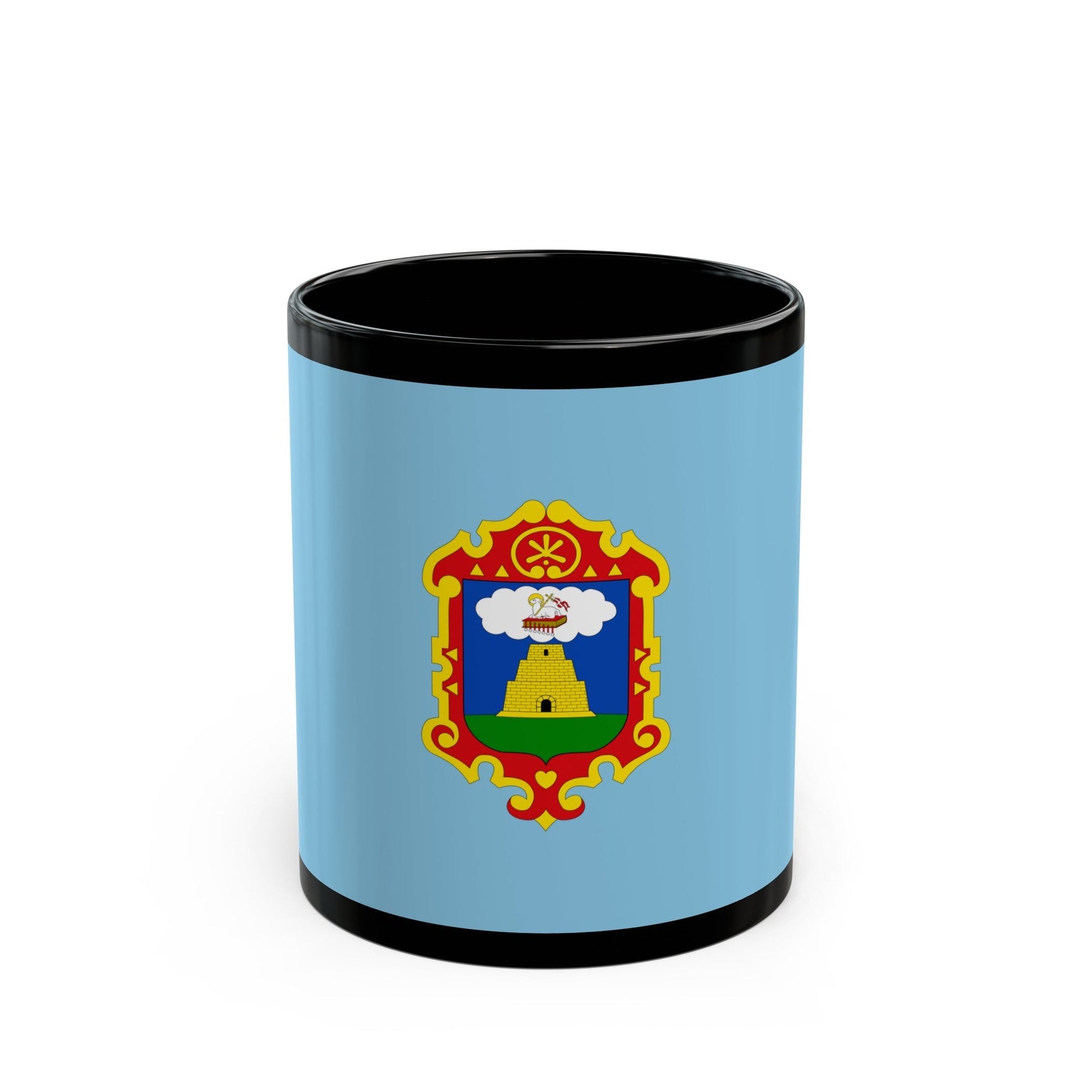 Flag of Ayacucho capital of the Ayacucho Region Peru - Black Coffee Mug-11oz-The Sticker Space