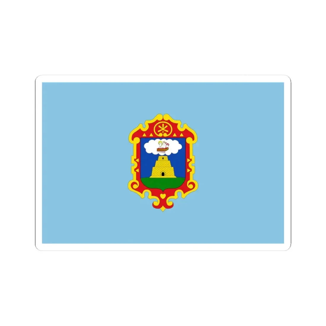 Flag of Ayacucho (Peru) STICKER Vinyl Kiss-Cut Decal 3 Inch White - The Sticker Space