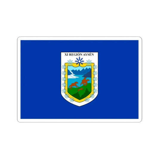 Flag of Aysen Chile blue version (Chile) STICKER Vinyl Kiss-Cut Decal 2 Inch White - The Sticker Space
