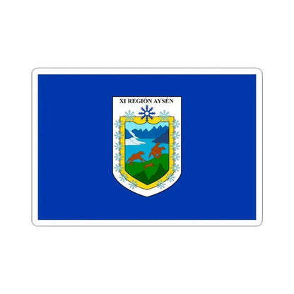 Flag of Aysen Chile blue version (Chile) STICKER Vinyl Kiss-Cut Decal 3 Inch White - The Sticker Space