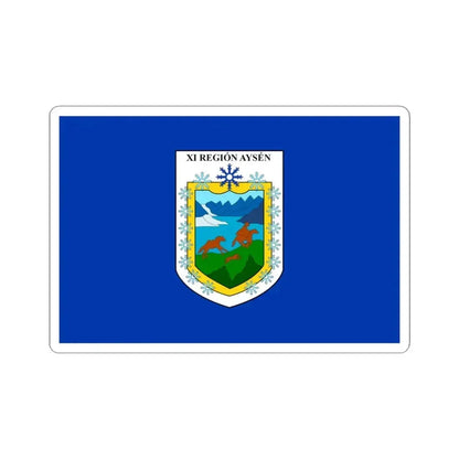 Flag of Aysen Chile blue version (Chile) STICKER Vinyl Kiss-Cut Decal 4 Inch White - The Sticker Space