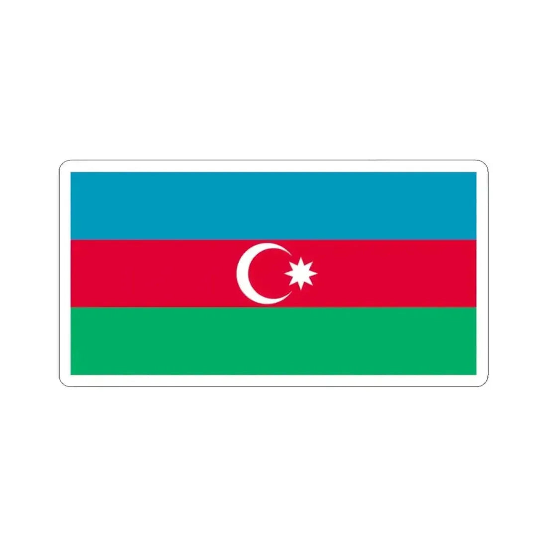 Flag of Azerbaijan 1918 (Azerbaijan) STICKER Vinyl Kiss-Cut Decal 3 Inch White - The Sticker Space