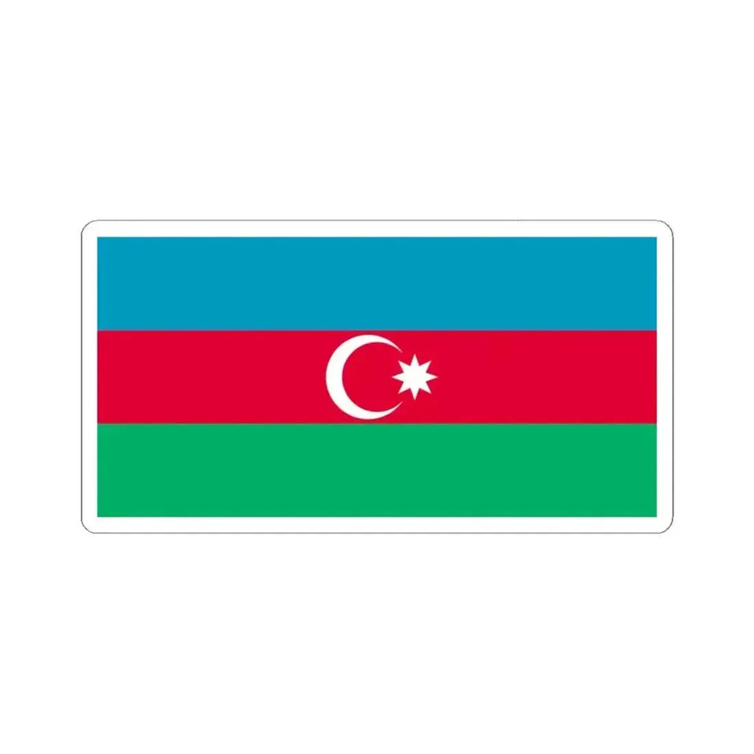 Flag of Azerbaijan 1918 (Azerbaijan) STICKER Vinyl Kiss-Cut Decal 4 Inch White - The Sticker Space