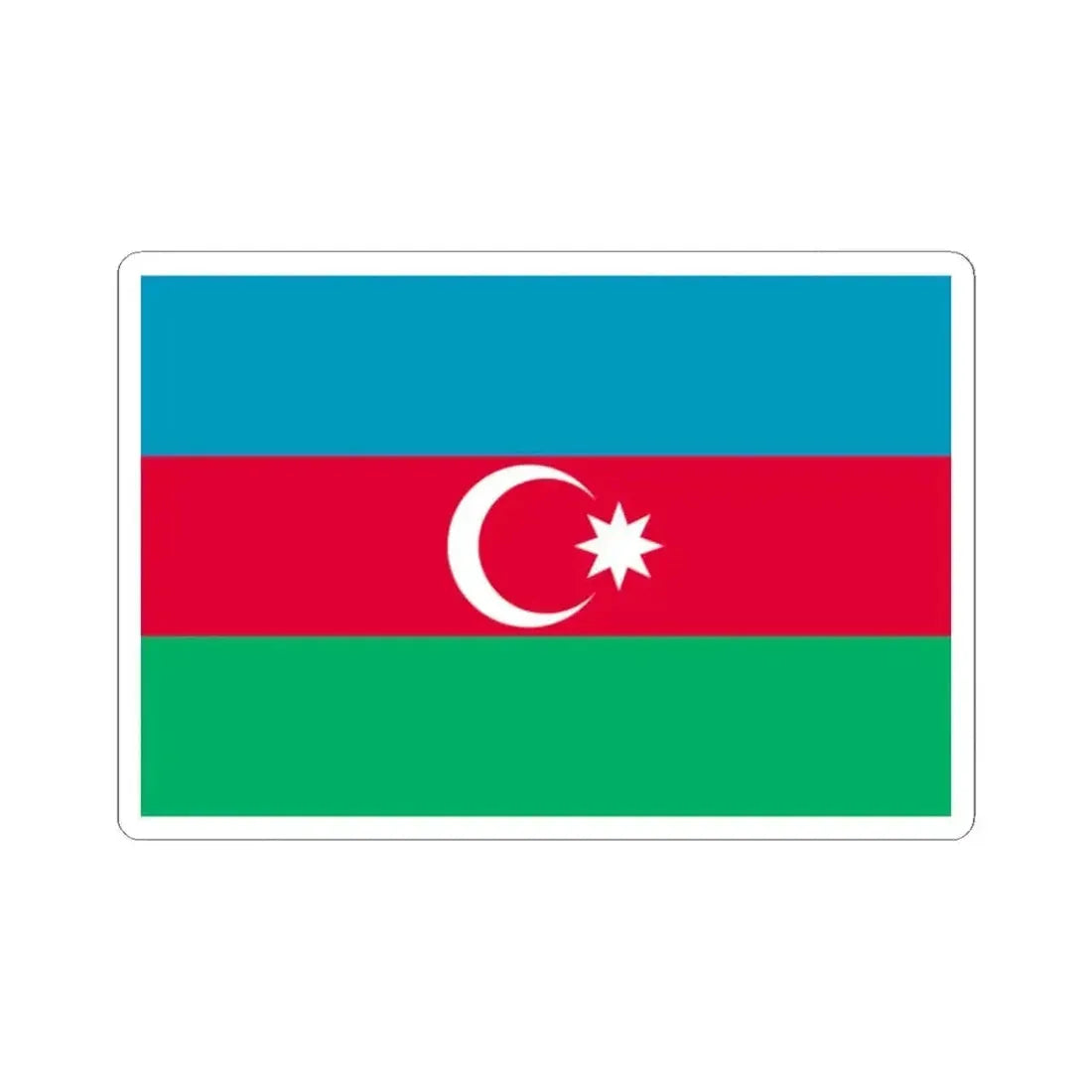 Flag of Azerbaijan 1918 variant (Azerbaijan) STICKER Vinyl Kiss-Cut Decal 2 Inch White - The Sticker Space