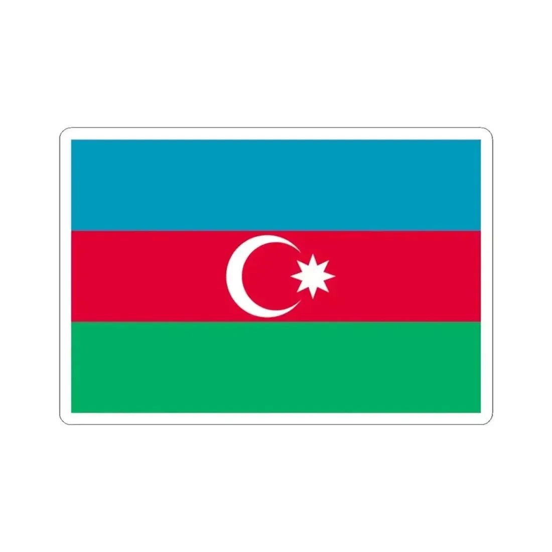 Flag of Azerbaijan 1918 variant (Azerbaijan) STICKER Vinyl Kiss-Cut Decal 3 Inch White - The Sticker Space