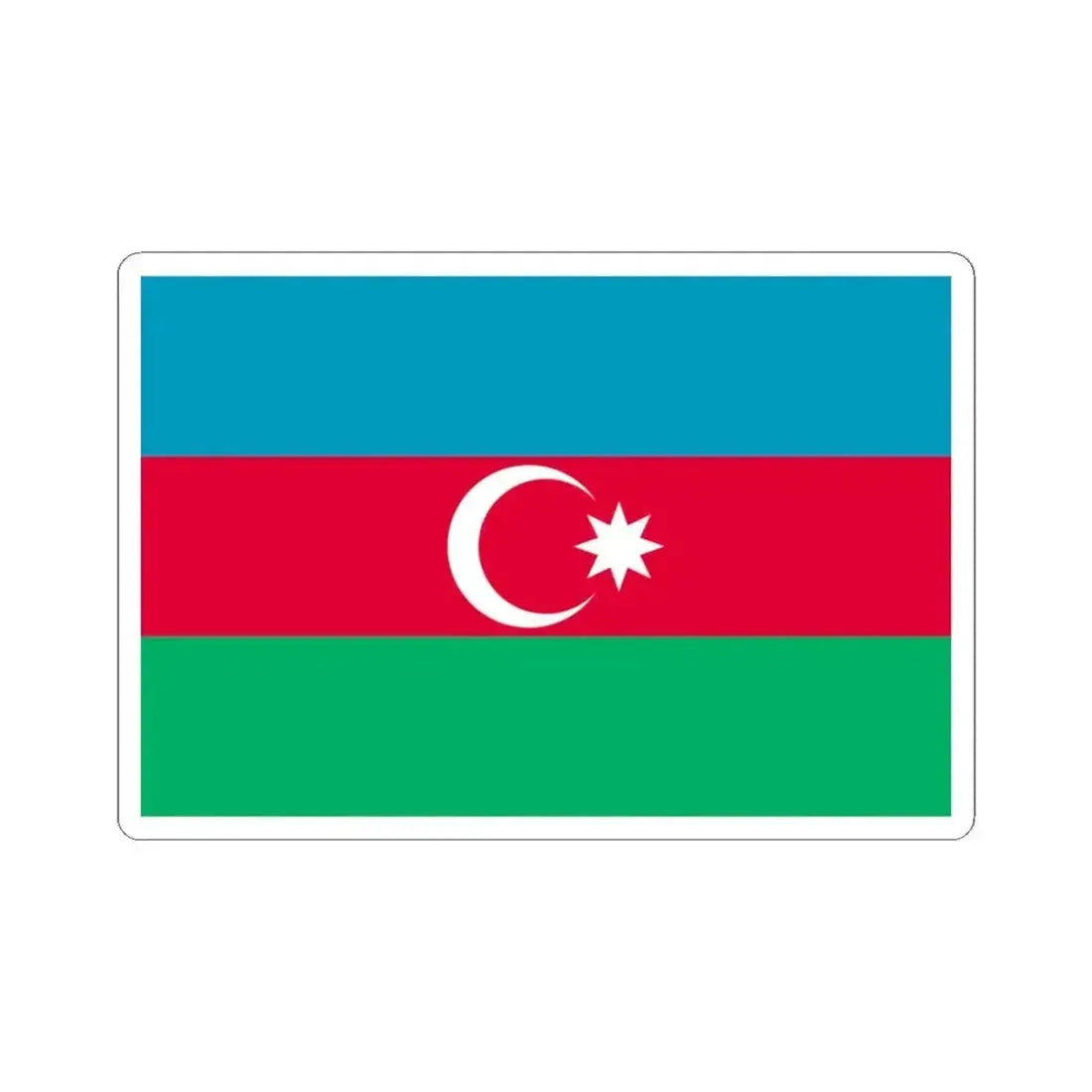 Flag of Azerbaijan 1918 variant (Azerbaijan) STICKER Vinyl Kiss-Cut Decal 4 Inch White - The Sticker Space