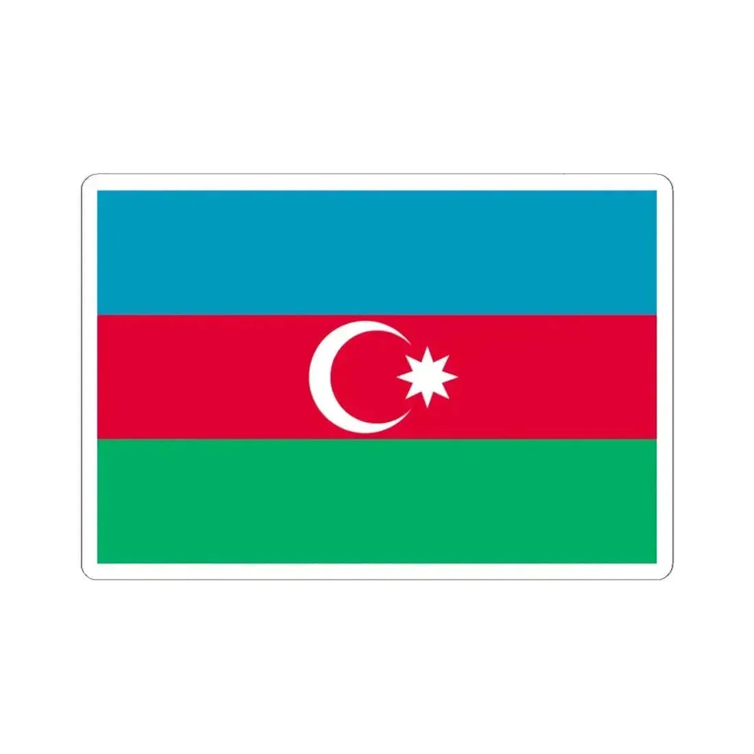 Flag of Azerbaijan 1918 variant (Azerbaijan) STICKER Vinyl Kiss-Cut Decal 6 Inch White - The Sticker Space
