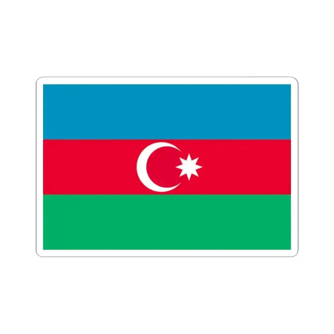 Flag of Azerbaijan 1991-2013 3-2 (Azerbaijan) STICKER Vinyl Kiss-Cut Decal 2 Inch White - The Sticker Space