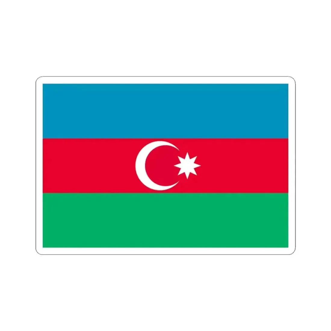 Flag of Azerbaijan 1991-2013 3-2 (Azerbaijan) STICKER Vinyl Kiss-Cut Decal 3 Inch White - The Sticker Space