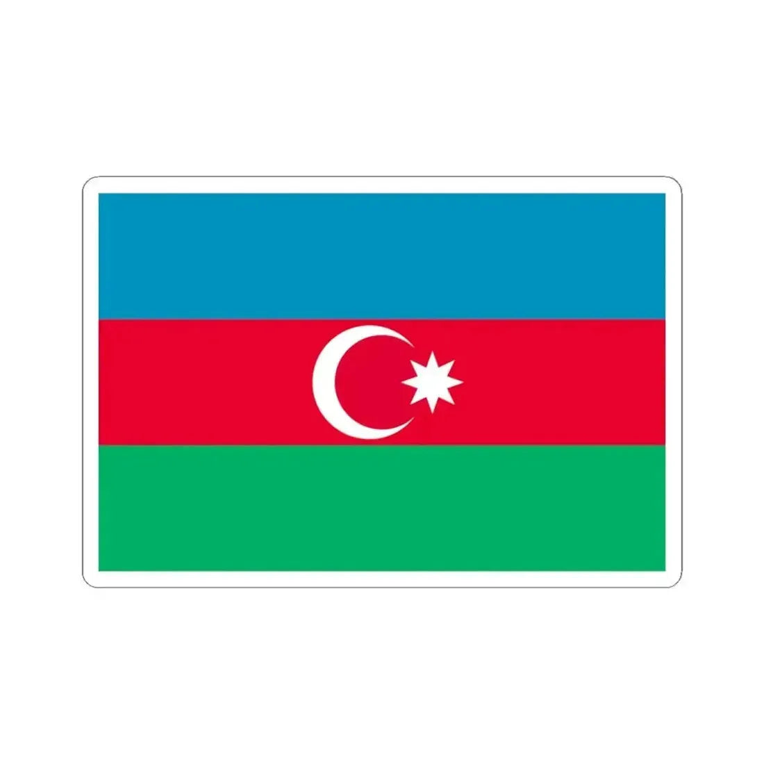 Flag of Azerbaijan 1991-2013 3-2 (Azerbaijan) STICKER Vinyl Kiss-Cut Decal 4 Inch White - The Sticker Space