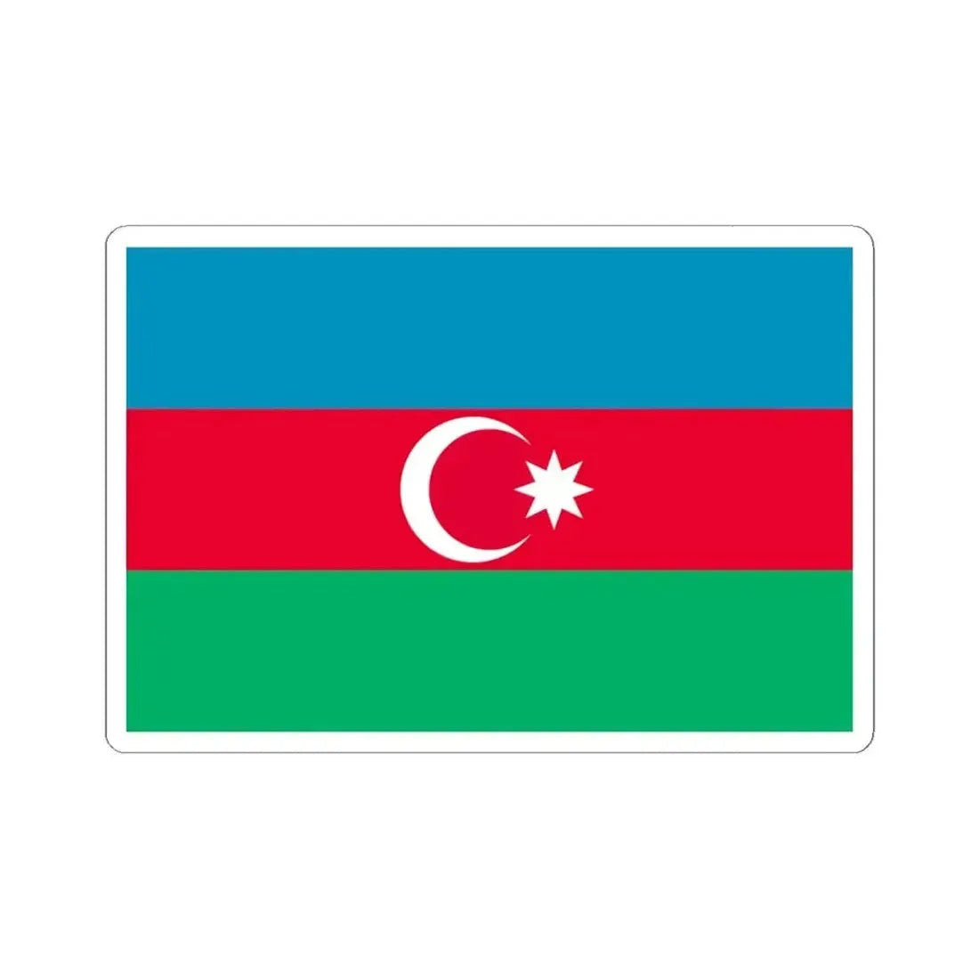 Flag of Azerbaijan 1991-2013 3-2 (Azerbaijan) STICKER Vinyl Kiss-Cut Decal 6 Inch White - The Sticker Space