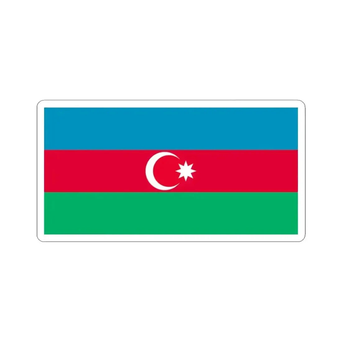 Flag of Azerbaijan 1991-2013 (Azerbaijan) STICKER Vinyl Kiss-Cut Decal 3 Inch White - The Sticker Space