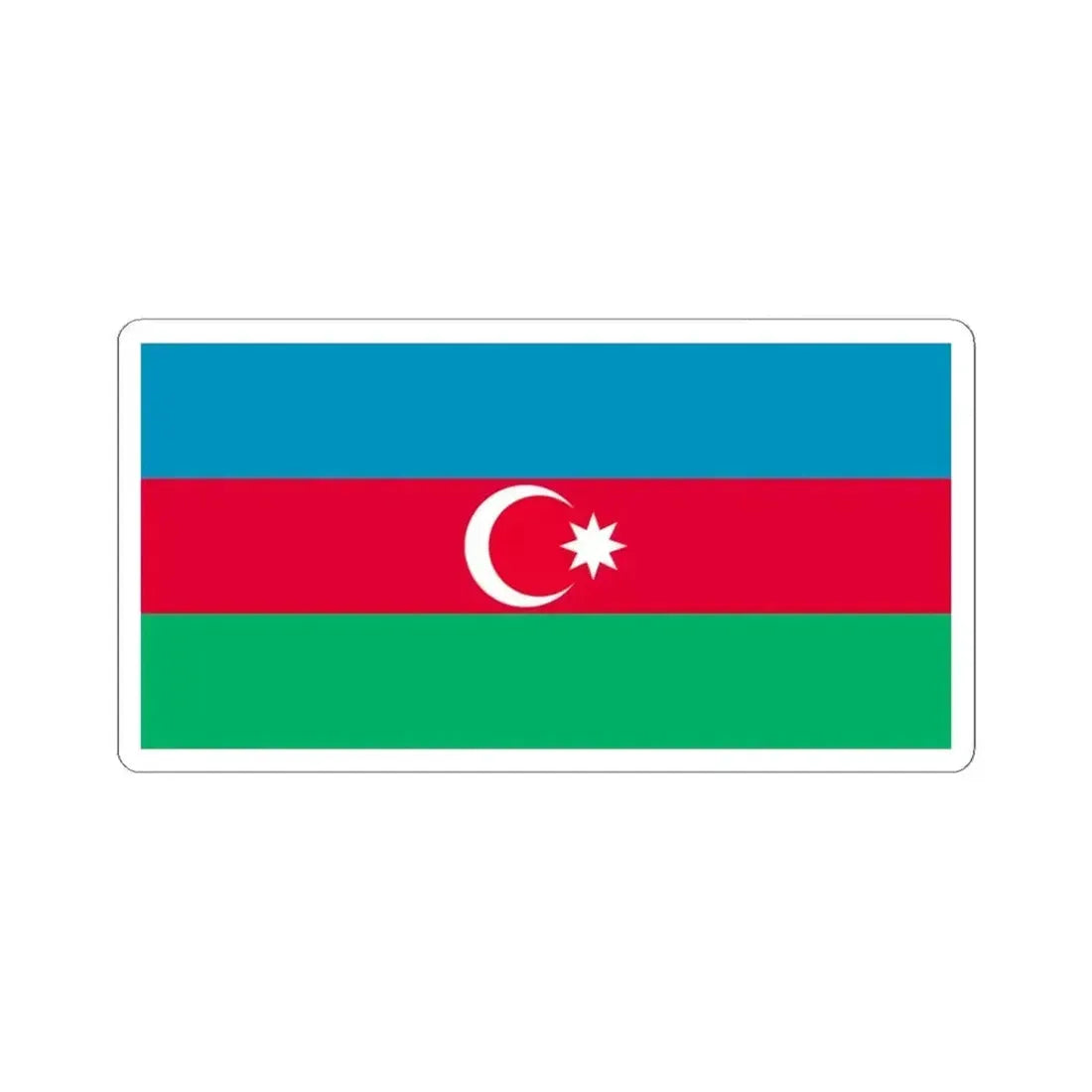 Flag of Azerbaijan 1991-2013 (Azerbaijan) STICKER Vinyl Kiss-Cut Decal 4 Inch White - The Sticker Space