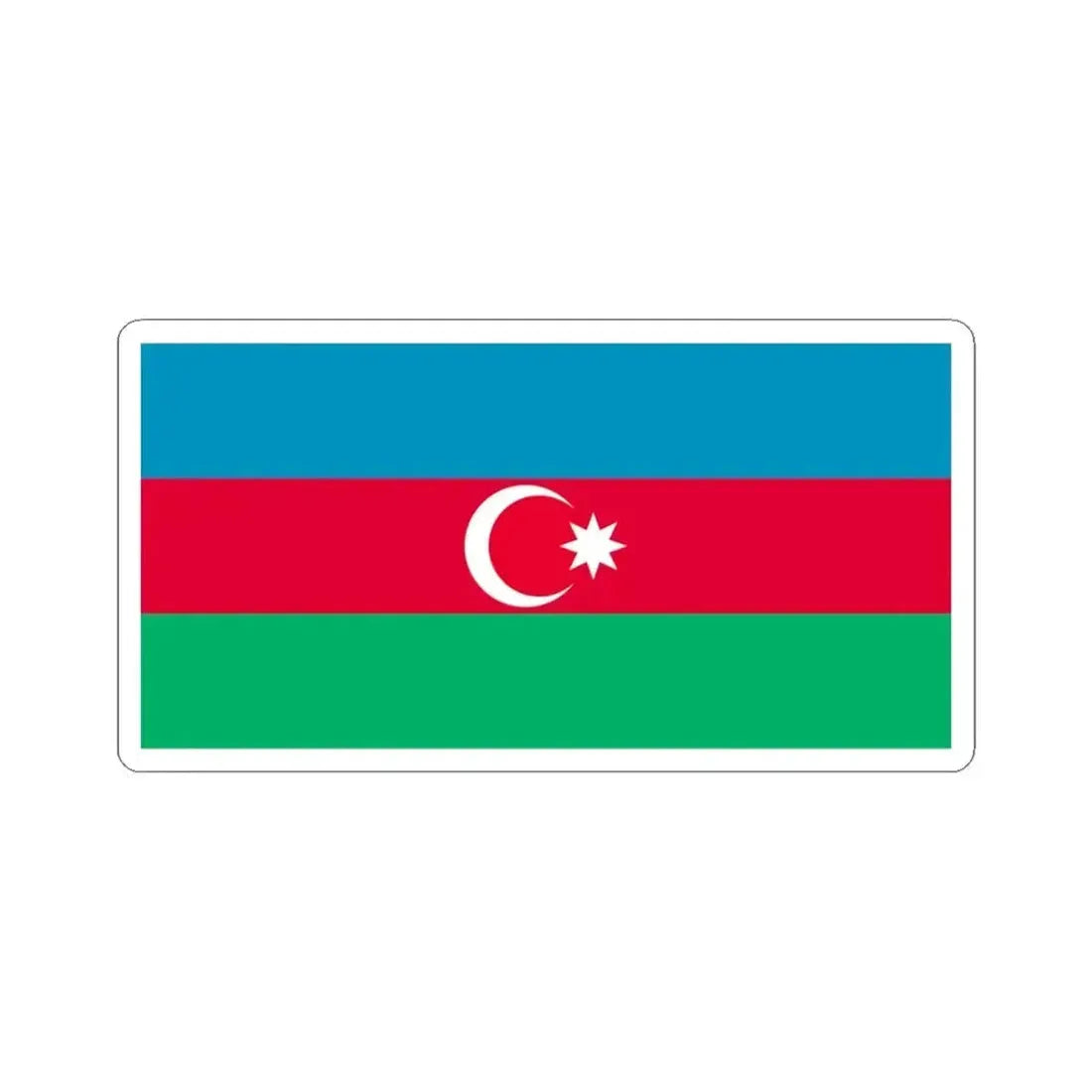 Flag of Azerbaijan 1991-2013 (Azerbaijan) STICKER Vinyl Kiss-Cut Decal 6 Inch White - The Sticker Space
