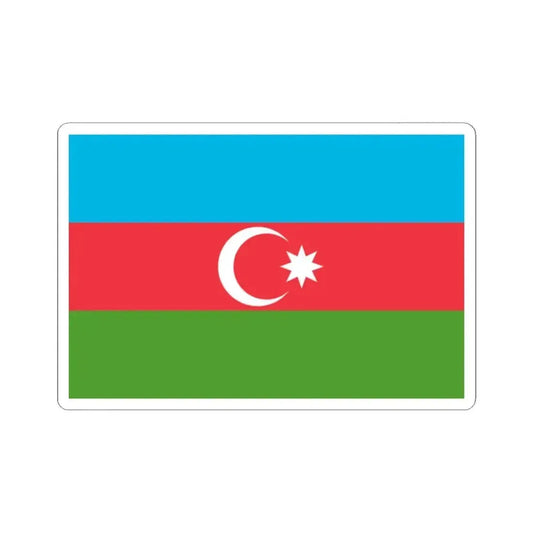 Flag of Azerbaijan 3-2 (Azerbaijan) STICKER Vinyl Kiss-Cut Decal 2 Inch White - The Sticker Space