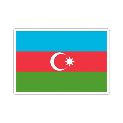 Flag of Azerbaijan 3-2 (Azerbaijan) STICKER Vinyl Kiss-Cut Decal 3 Inch White - The Sticker Space