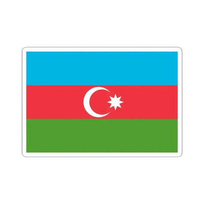 Flag of Azerbaijan 3-2 (Azerbaijan) STICKER Vinyl Kiss-Cut Decal 4 Inch White - The Sticker Space