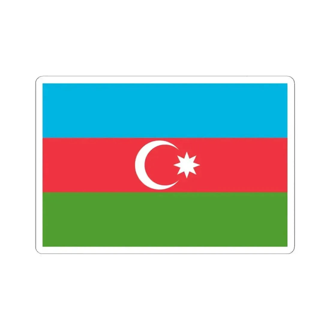 Flag of Azerbaijan 3-2 (Azerbaijan) STICKER Vinyl Kiss-Cut Decal 6 Inch White - The Sticker Space