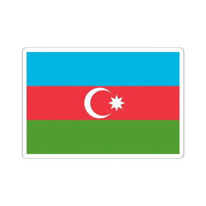 Flag of Azerbaijan 3-2 (Azerbaijan) STICKER Vinyl Kiss-Cut Decal 6 Inch White - The Sticker Space