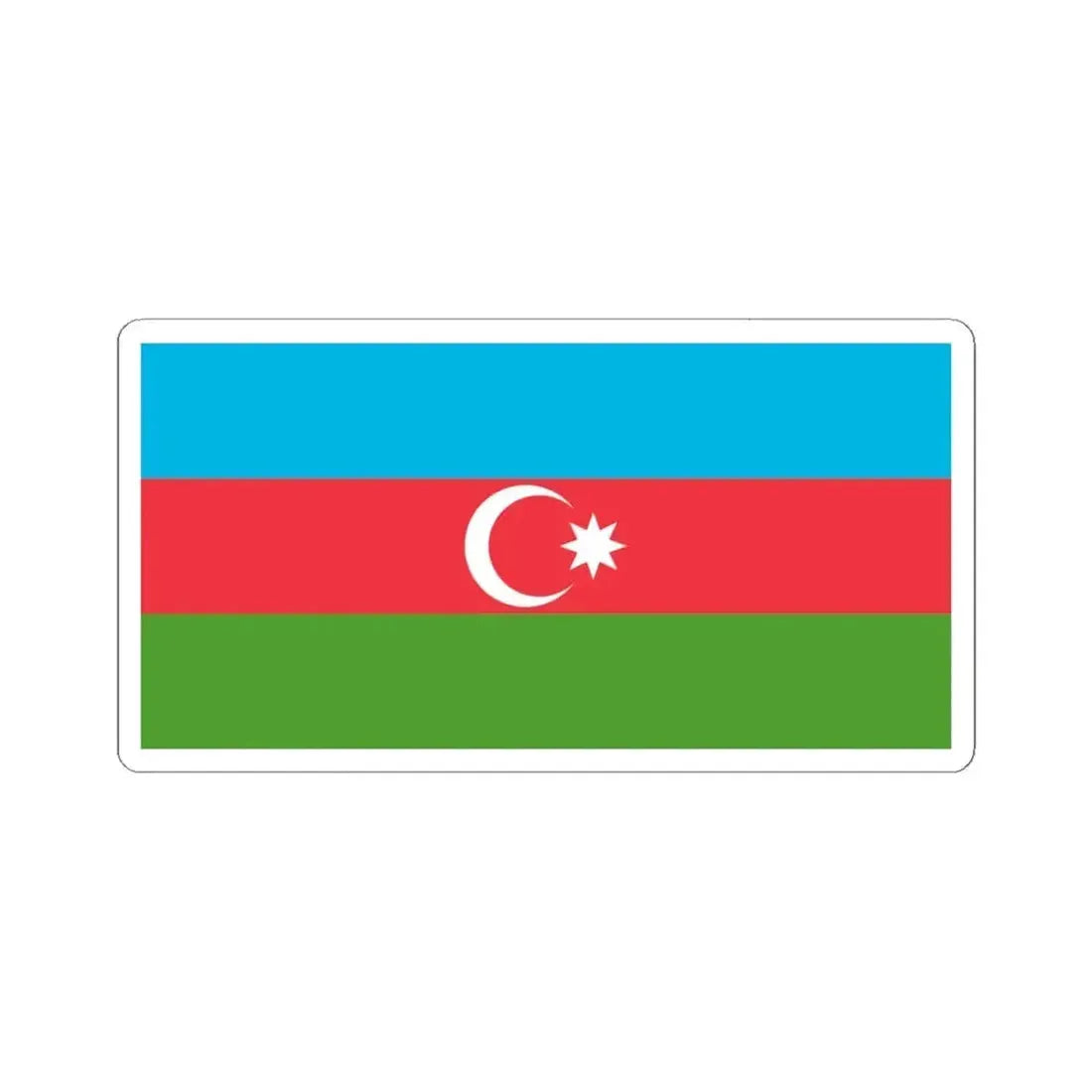 Flag of Azerbaijan (Azerbaijan) STICKER Vinyl Kiss-Cut Decal 4 Inch White - The Sticker Space