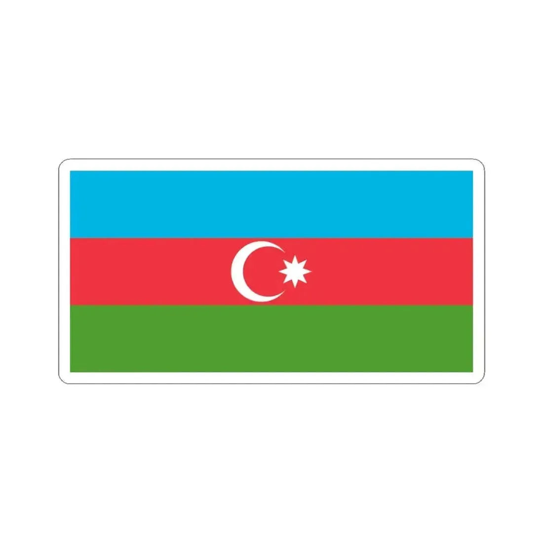 Flag of Azerbaijan (Azerbaijan) STICKER Vinyl Kiss-Cut Decal 6 Inch White - The Sticker Space