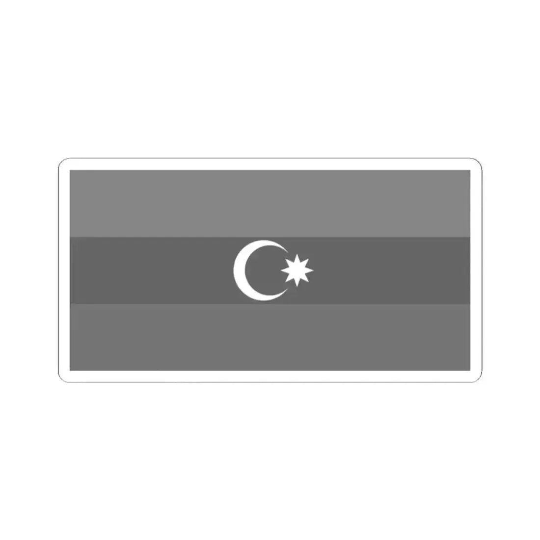 Flag of Azerbaijan black and white (Azerbaijan) STICKER Vinyl Kiss-Cut Decal 2 Inch White - The Sticker Space