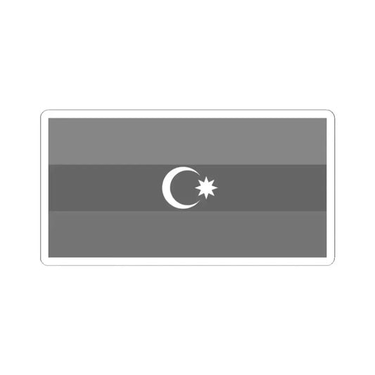 Flag of Azerbaijan black and white (Azerbaijan) STICKER Vinyl Kiss-Cut Decal 2 Inch White - The Sticker Space