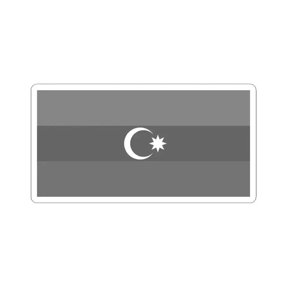 Flag of Azerbaijan black and white (Azerbaijan) STICKER Vinyl Kiss-Cut Decal 3 Inch White - The Sticker Space