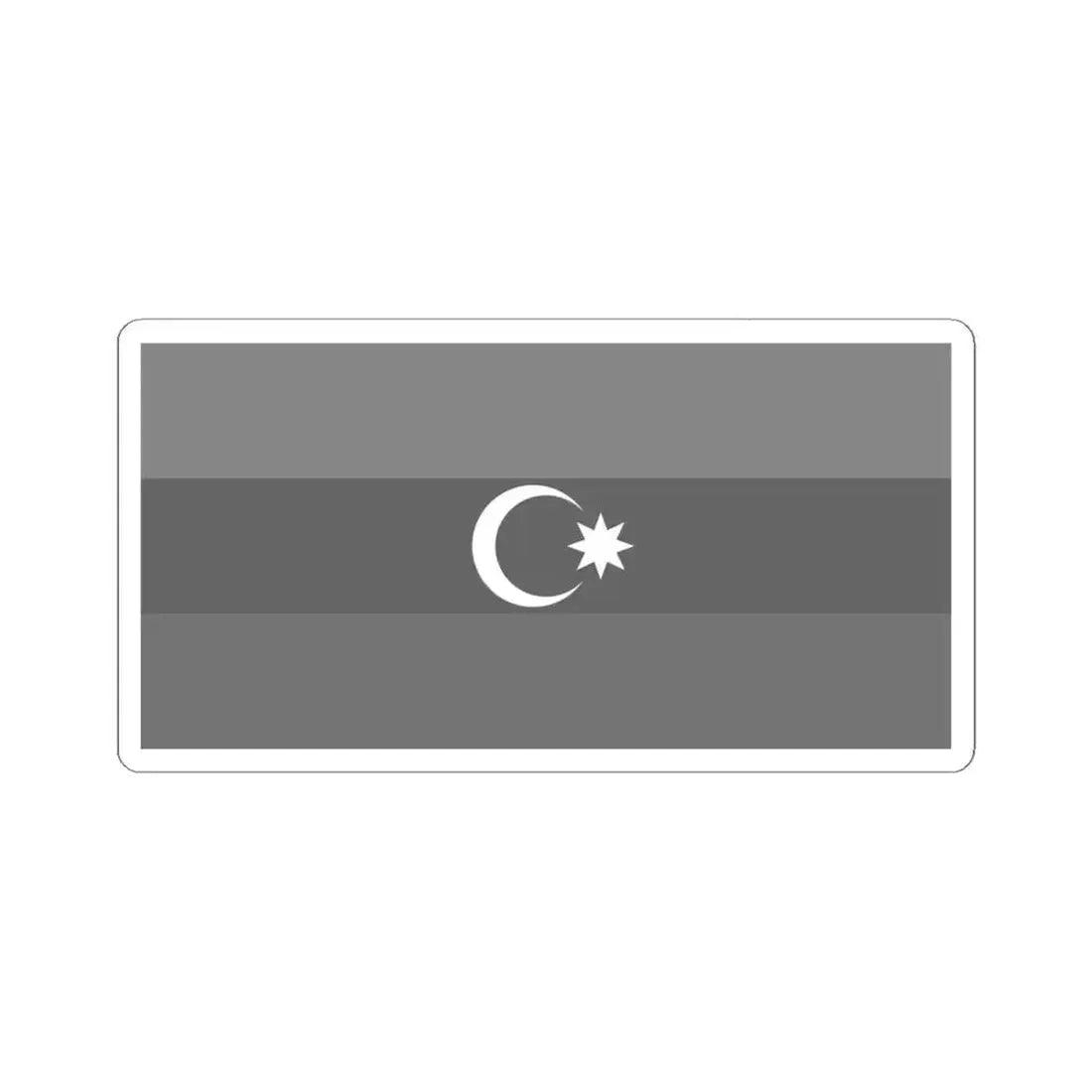 Flag of Azerbaijan black and white (Azerbaijan) STICKER Vinyl Kiss-Cut Decal 4 Inch White - The Sticker Space