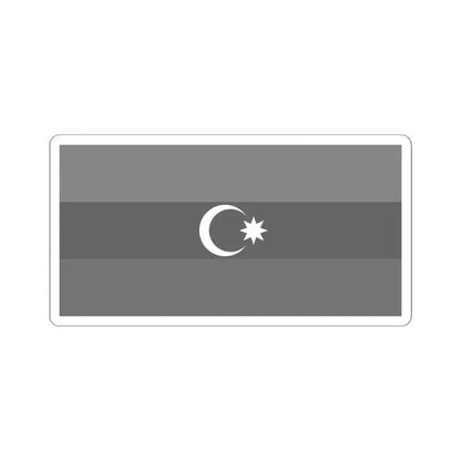Flag of Azerbaijan black and white (Azerbaijan) STICKER Vinyl Kiss-Cut Decal 4 Inch White - The Sticker Space