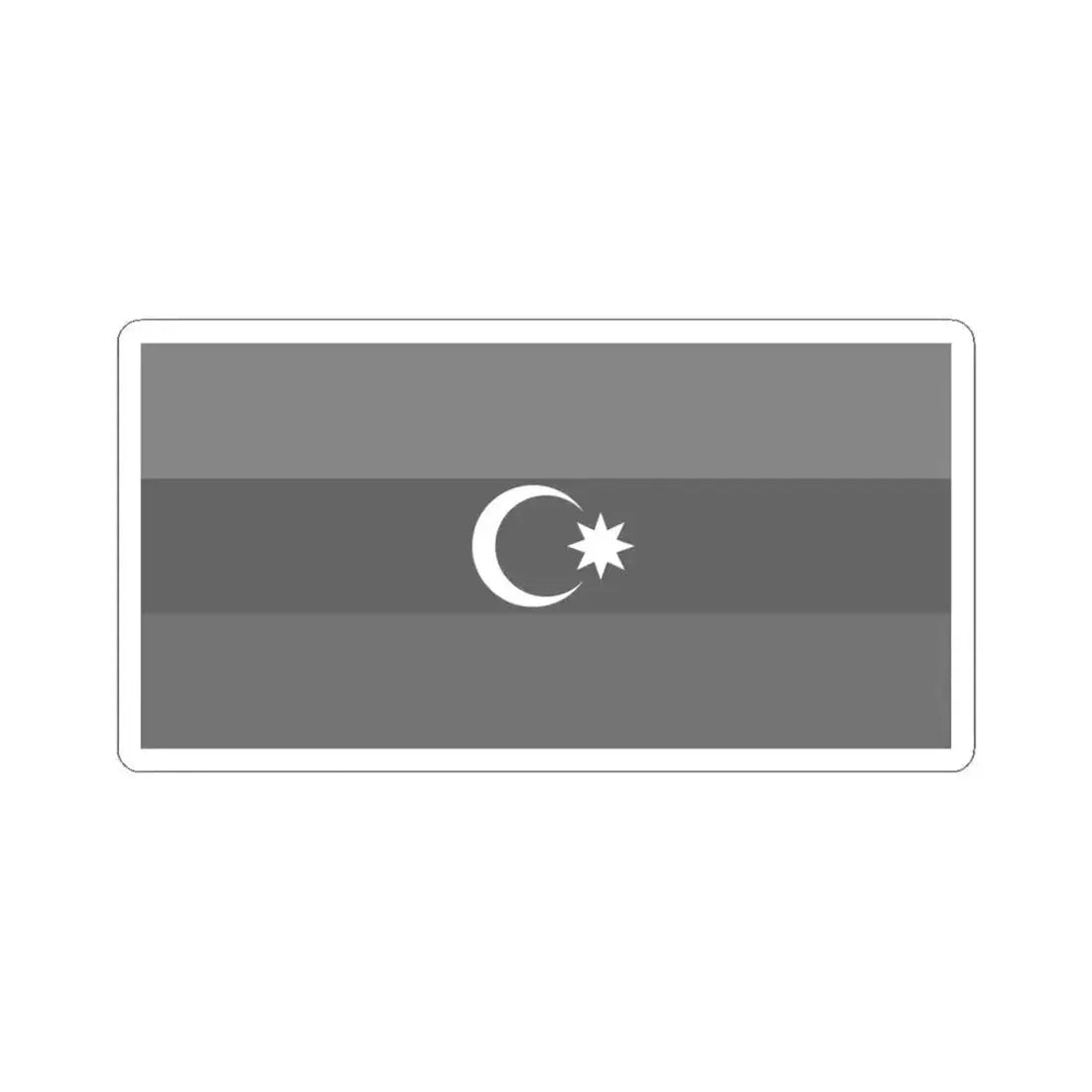 Flag of Azerbaijan black and white (Azerbaijan) STICKER Vinyl Kiss-Cut Decal 6 Inch White - The Sticker Space