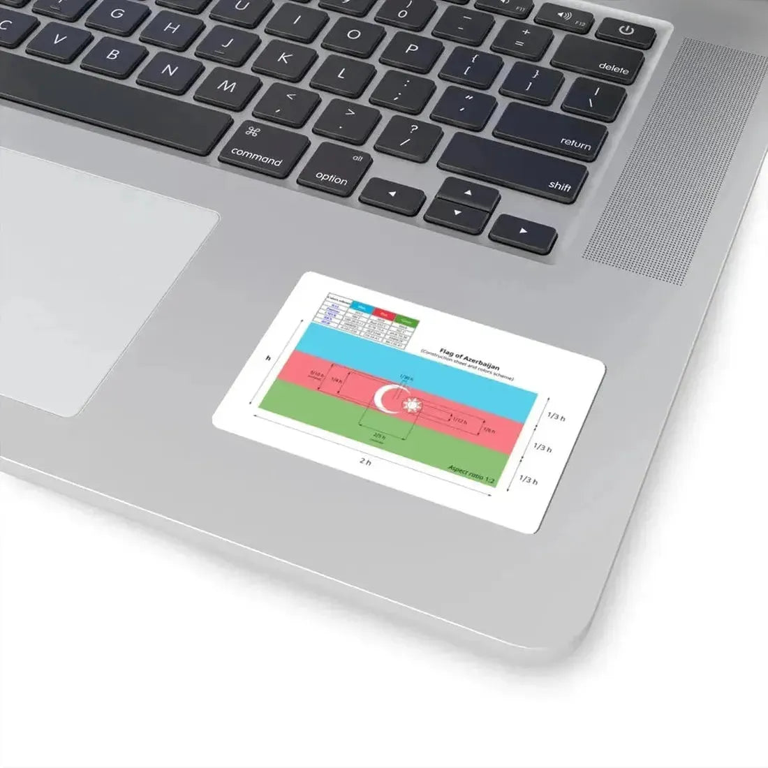 Flag of Azerbaijan construction sheet (Azerbaijan) STICKER Vinyl Kiss-Cut Decal - The Sticker Space