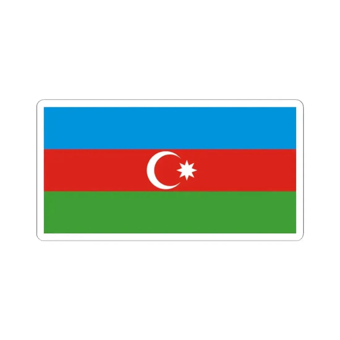 Flag of Azerbaijan darker colors (Azerbaijan) STICKER Vinyl Kiss-Cut Decal 2 Inch White - The Sticker Space
