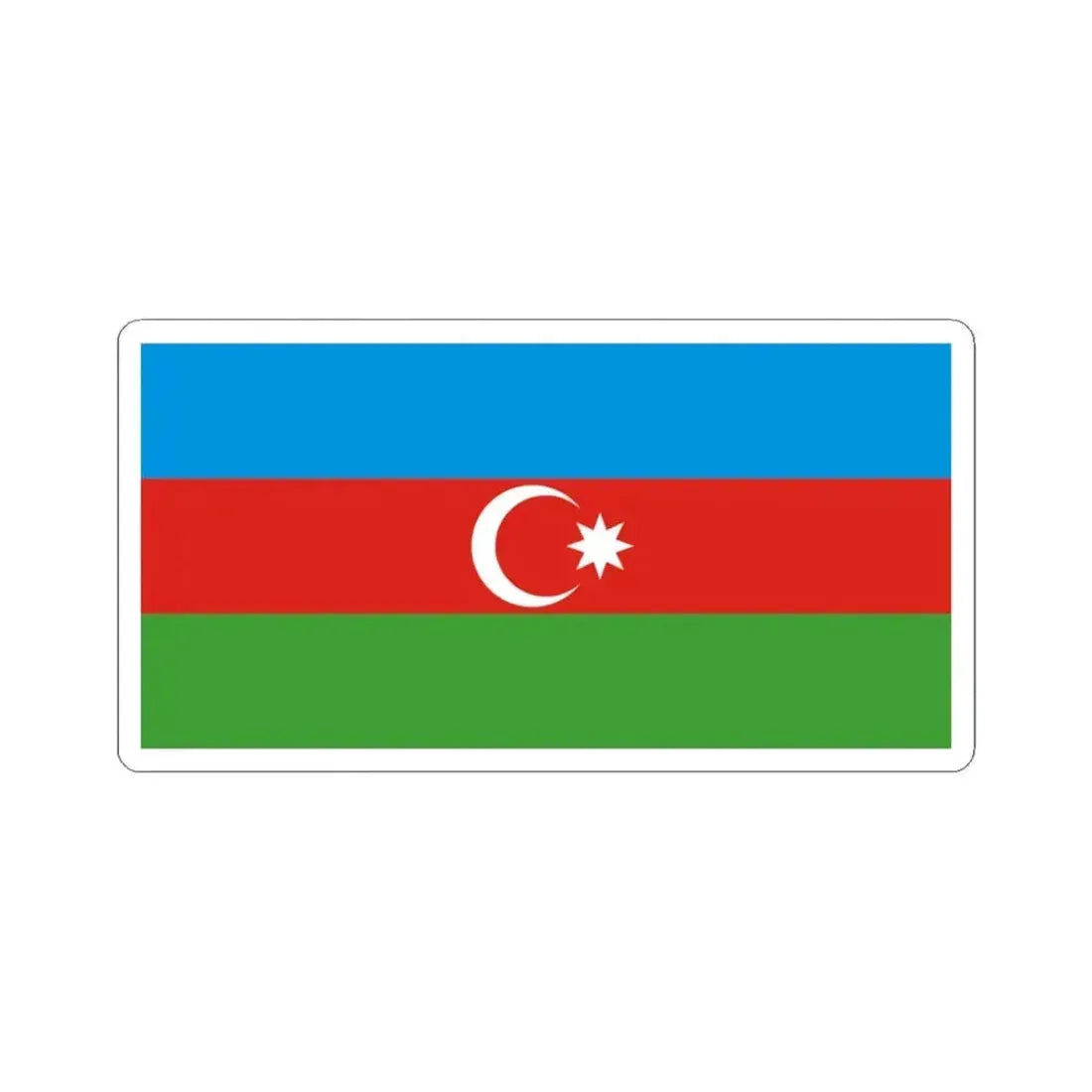 Flag of Azerbaijan darker colors (Azerbaijan) STICKER Vinyl Kiss-Cut Decal 3 Inch White - The Sticker Space