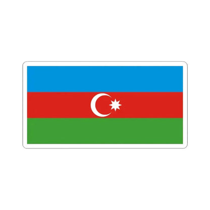 Flag of Azerbaijan darker colors (Azerbaijan) STICKER Vinyl Kiss-Cut Decal 3 Inch White - The Sticker Space